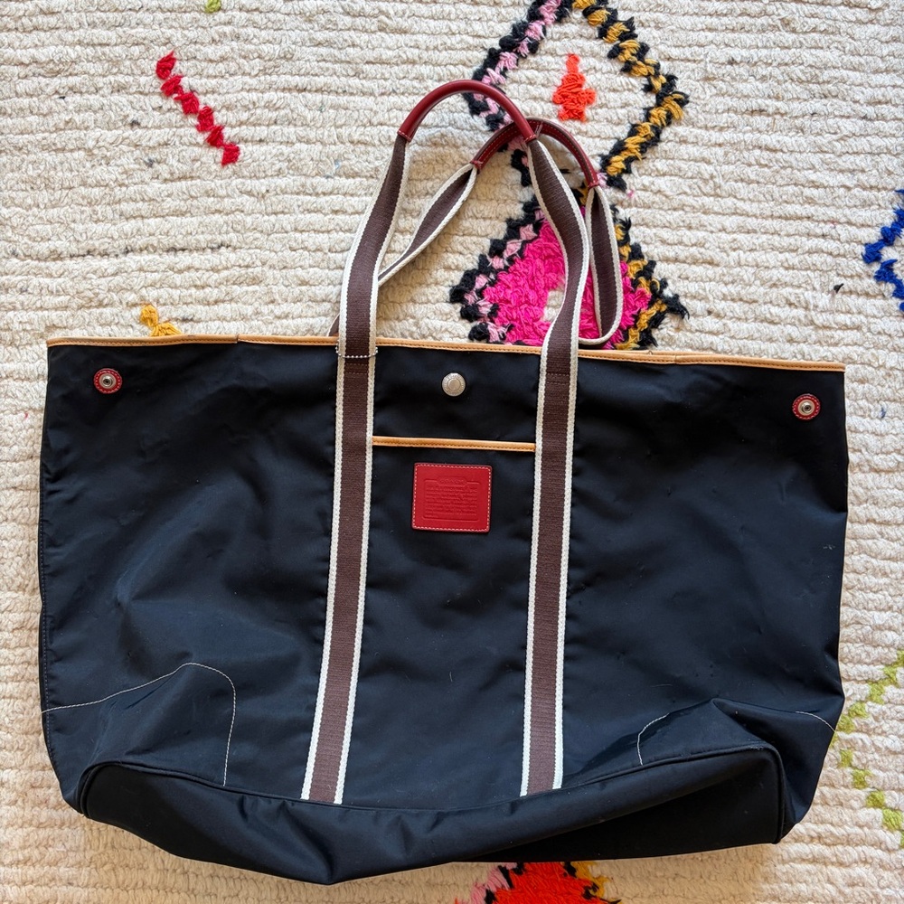 Coach black  Tote Bag with Red Accents